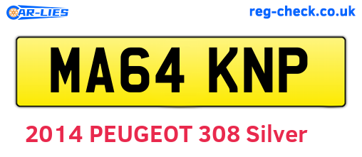 MA64KNP are the vehicle registration plates.