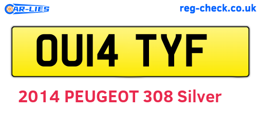 OU14TYF are the vehicle registration plates.
