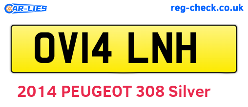 OV14LNH are the vehicle registration plates.