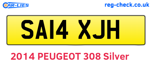 SA14XJH are the vehicle registration plates.