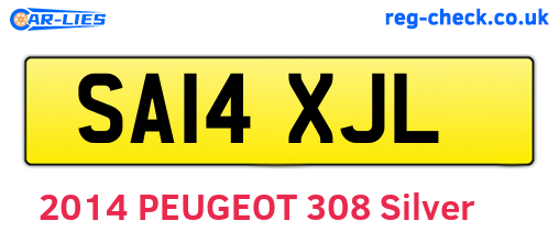 SA14XJL are the vehicle registration plates.