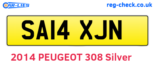 SA14XJN are the vehicle registration plates.
