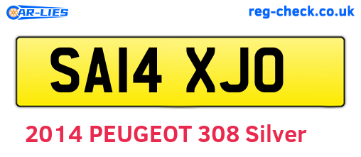 SA14XJO are the vehicle registration plates.
