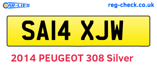 SA14XJW are the vehicle registration plates.