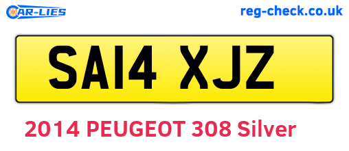 SA14XJZ are the vehicle registration plates.