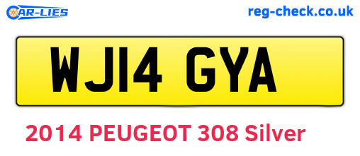 WJ14GYA are the vehicle registration plates.