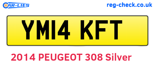YM14KFT are the vehicle registration plates.