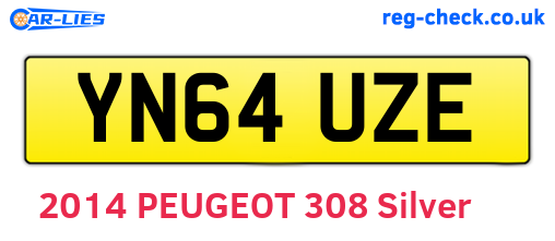 YN64UZE are the vehicle registration plates.