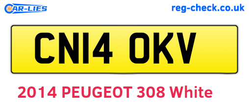 CN14OKV are the vehicle registration plates.