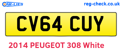 CV64CUY are the vehicle registration plates.