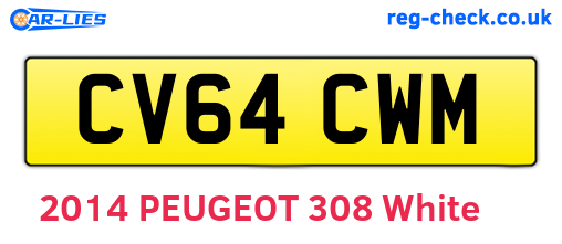 CV64CWM are the vehicle registration plates.