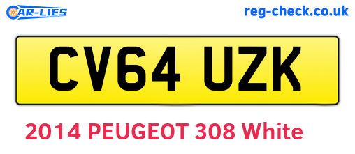 CV64UZK are the vehicle registration plates.