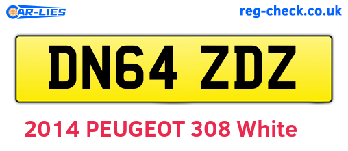 DN64ZDZ are the vehicle registration plates.