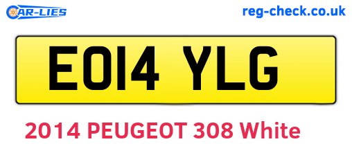EO14YLG are the vehicle registration plates.