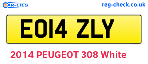 EO14ZLY are the vehicle registration plates.