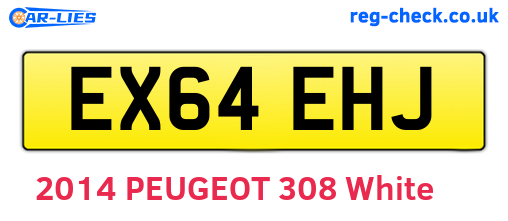 EX64EHJ are the vehicle registration plates.