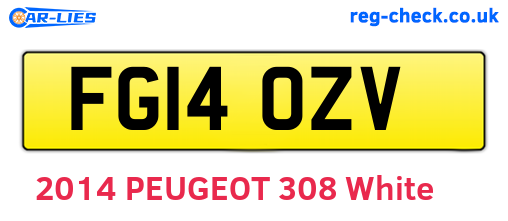 FG14OZV are the vehicle registration plates.