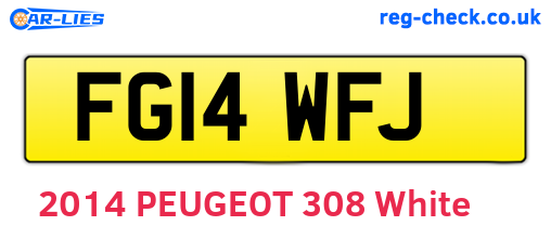 FG14WFJ are the vehicle registration plates.