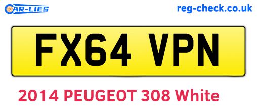 FX64VPN are the vehicle registration plates.