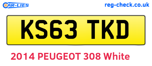KS63TKD are the vehicle registration plates.