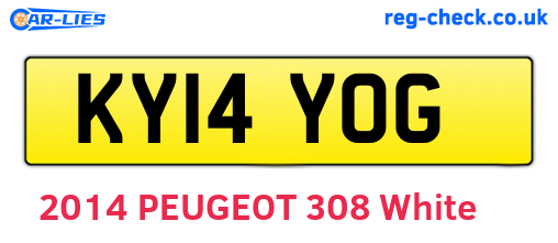 KY14YOG are the vehicle registration plates.