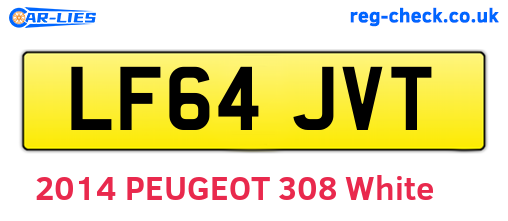 LF64JVT are the vehicle registration plates.