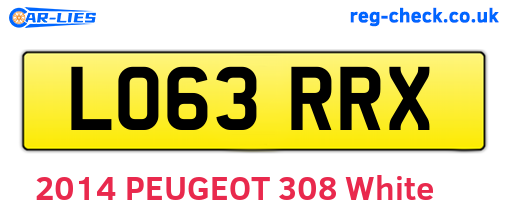 LO63RRX are the vehicle registration plates.