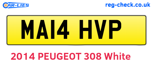 MA14HVP are the vehicle registration plates.