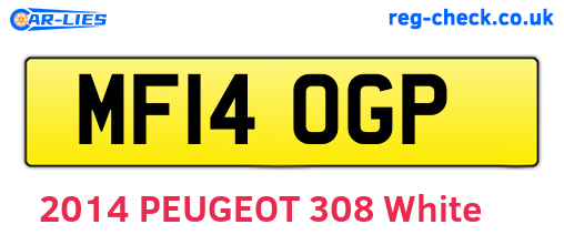 MF14OGP are the vehicle registration plates.