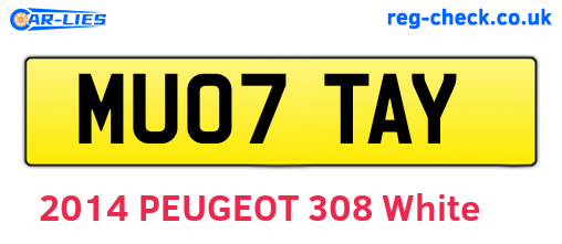 MU07TAY are the vehicle registration plates.