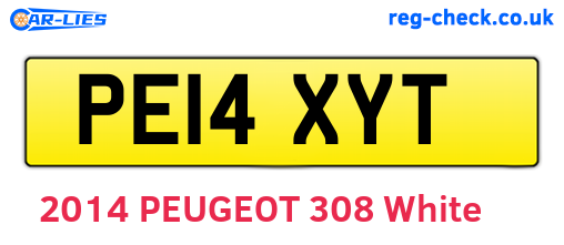 PE14XYT are the vehicle registration plates.