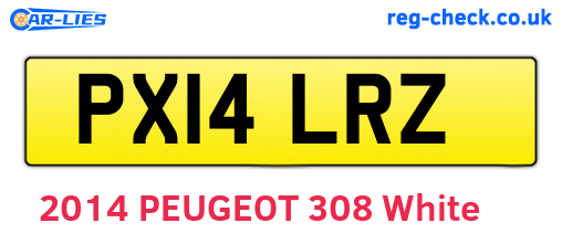 PX14LRZ are the vehicle registration plates.