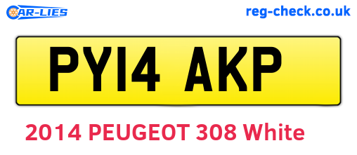 PY14AKP are the vehicle registration plates.