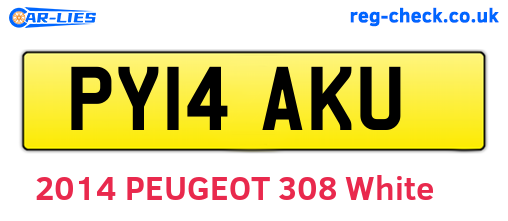 PY14AKU are the vehicle registration plates.