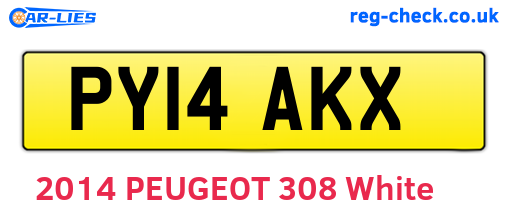 PY14AKX are the vehicle registration plates.
