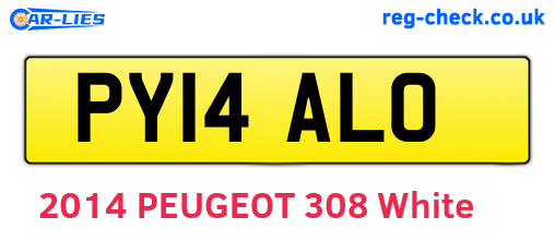 PY14ALO are the vehicle registration plates.