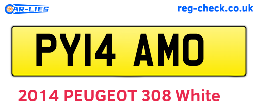 PY14AMO are the vehicle registration plates.