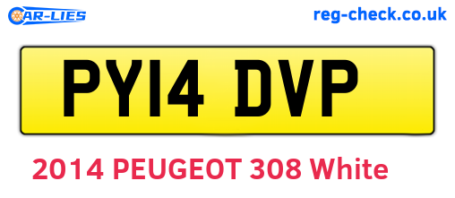 PY14DVP are the vehicle registration plates.