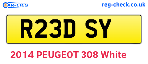 R23DSY are the vehicle registration plates.