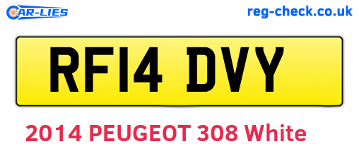 RF14DVY are the vehicle registration plates.