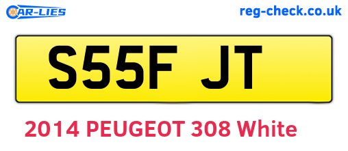 S55FJT are the vehicle registration plates.