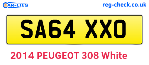 SA64XXO are the vehicle registration plates.