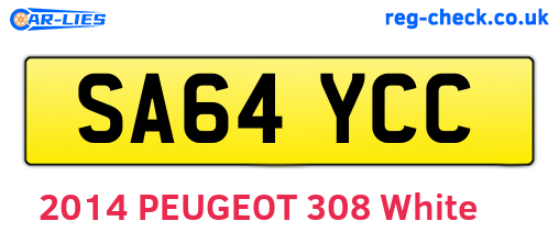 SA64YCC are the vehicle registration plates.