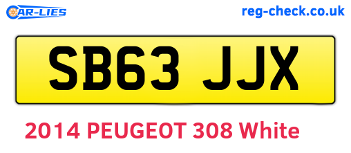 SB63JJX are the vehicle registration plates.