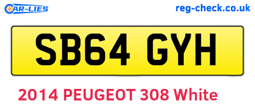 SB64GYH are the vehicle registration plates.