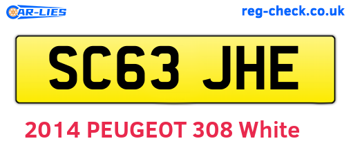 SC63JHE are the vehicle registration plates.