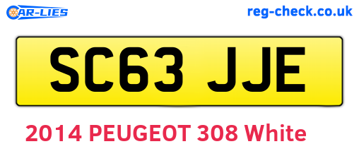 SC63JJE are the vehicle registration plates.