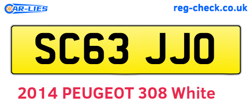 SC63JJO are the vehicle registration plates.