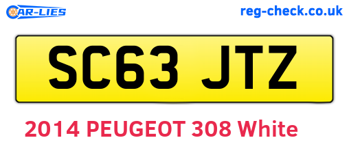 SC63JTZ are the vehicle registration plates.