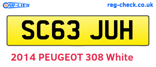 SC63JUH are the vehicle registration plates.
